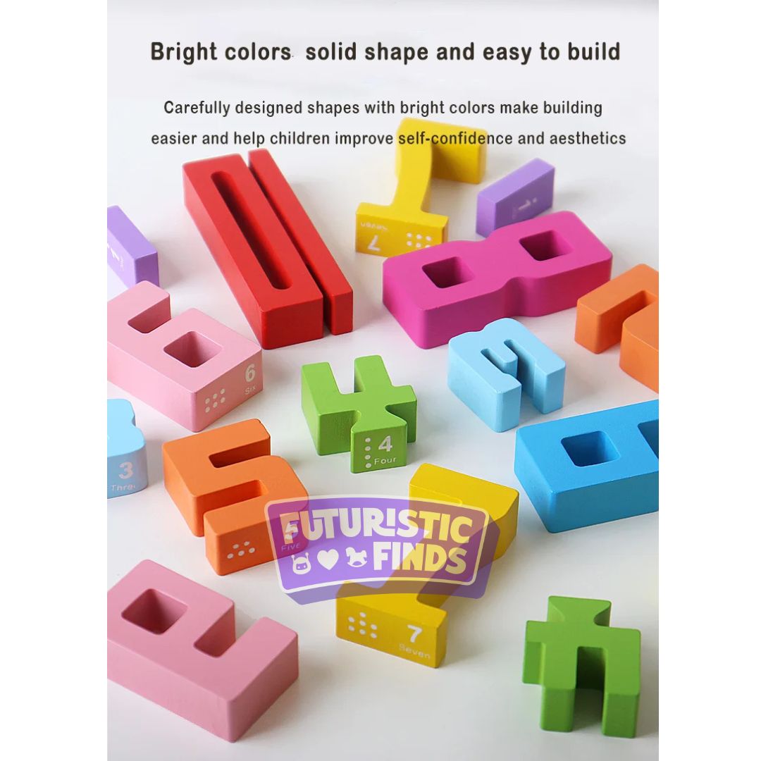 Number Wooden Stacking Blocks (20 Pieces)