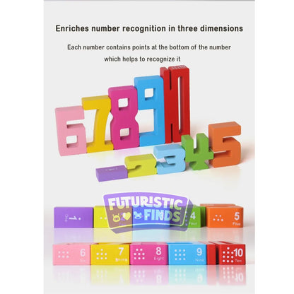 Number Wooden Stacking Blocks (20 Pieces)