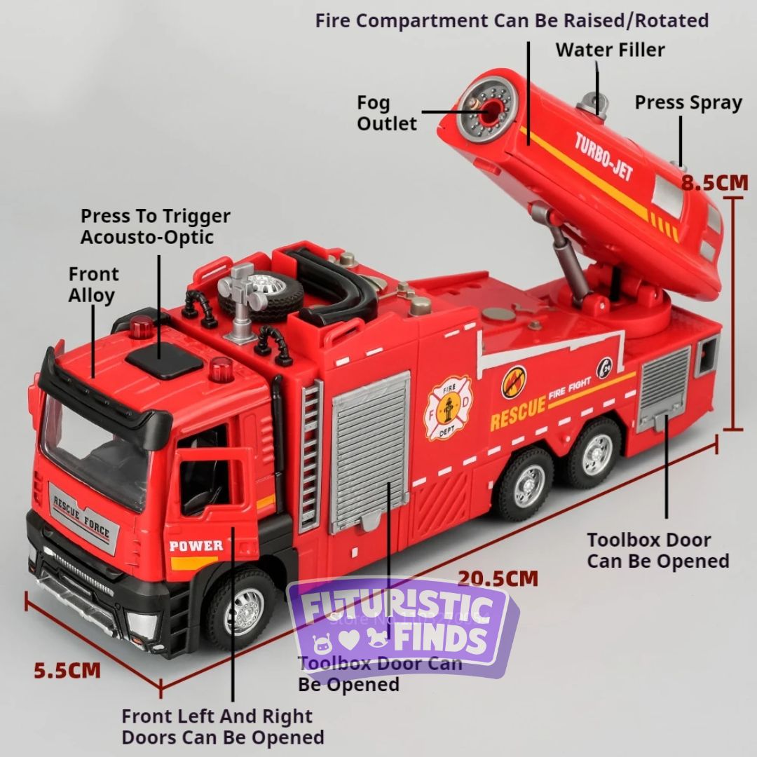 Diecast Fire Truck with Water Spray Function