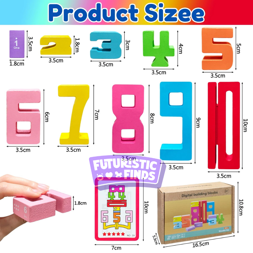 Number Wooden Stacking Blocks (20 Pieces)
