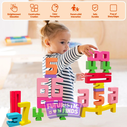 Number Wooden Stacking Blocks (20 Pieces)