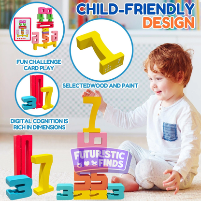 Number Wooden Stacking Blocks (20 Pieces)