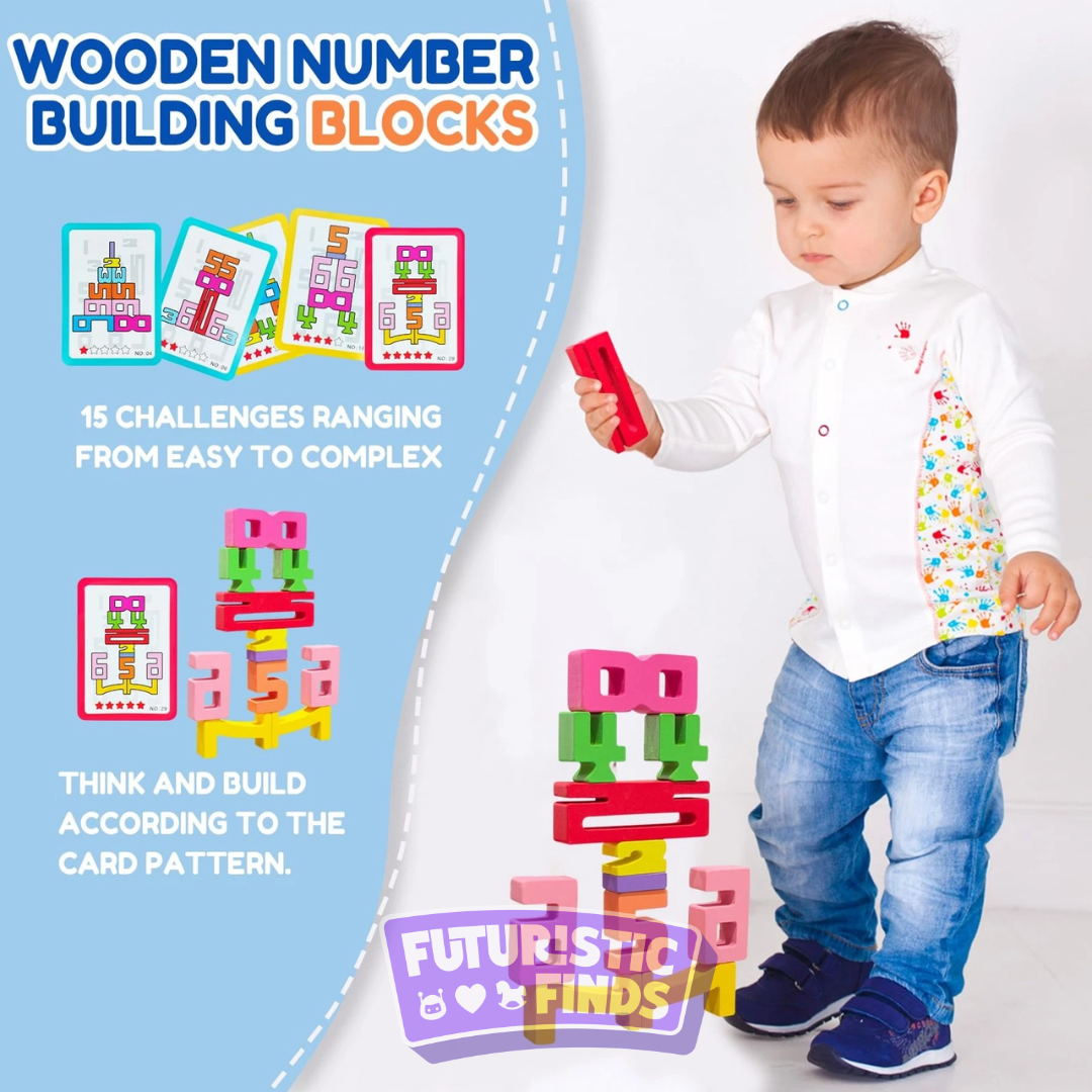 Number Wooden Stacking Blocks (20 Pieces)