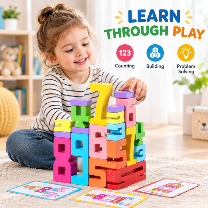 Number Wooden Stacking Blocks (20 Pieces)
