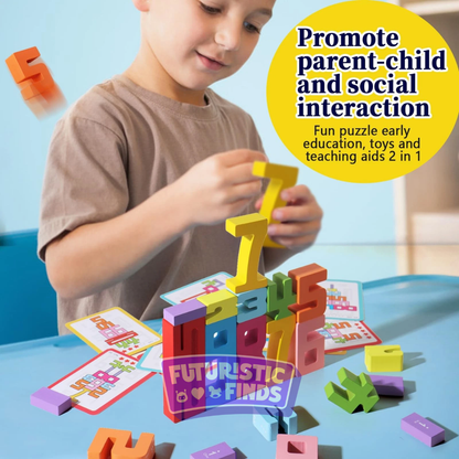 Number Wooden Stacking Blocks (20 Pieces)
