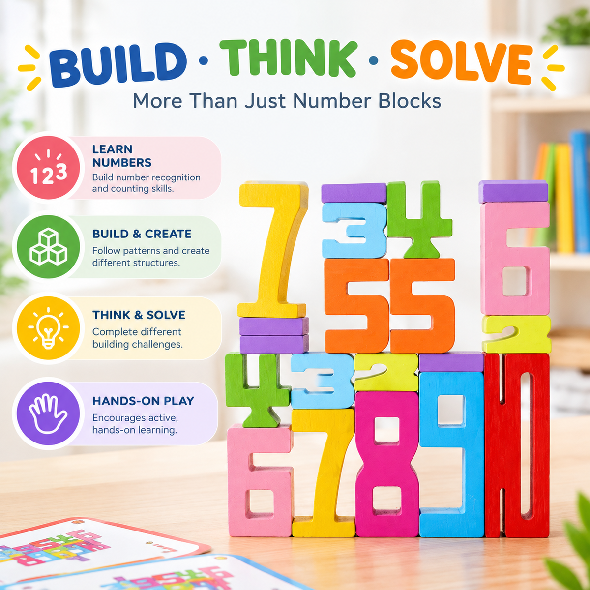 Number Wooden Stacking Blocks (20 Pieces)