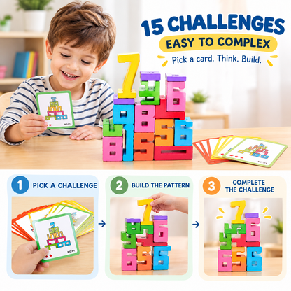 Number Wooden Stacking Blocks (20 Pieces)