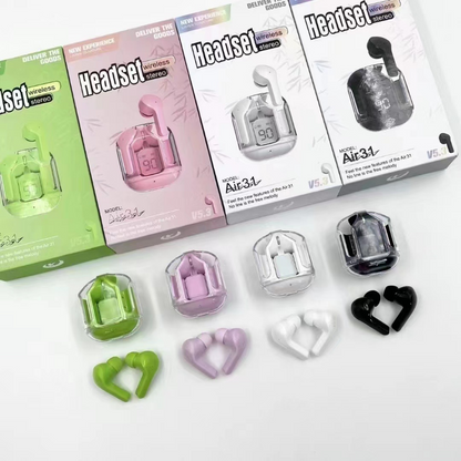 Air31 Transparent Trendy Wireless Earbuds for Android & Iphone