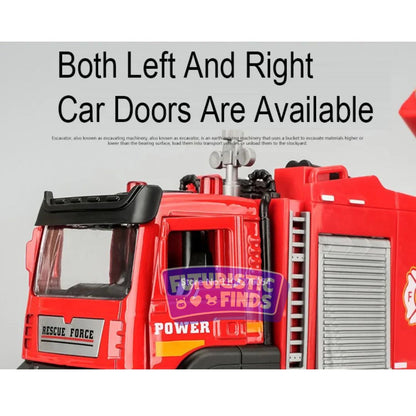 Diecast Fire Truck with Water Spray Function